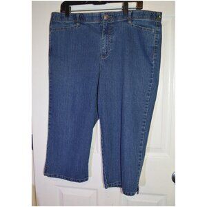 Hannah Women's Denim Blue Jeans Pants Size 16 Capri Length